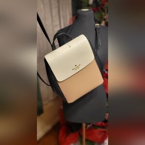New Kate Spade Black, Cream, and Tan Backpack